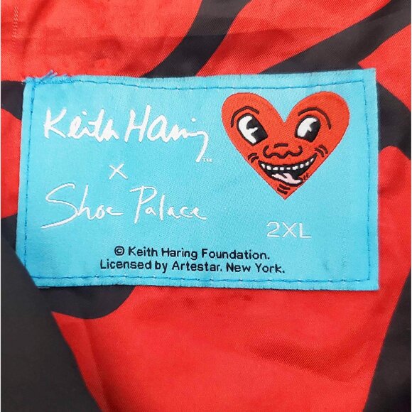 Shoe Palace x Keith Haring Pyramid Coach Mens Lifestyle Black Red Jacket 2XL - Picture 4 of 13